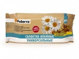 Салфетки влажные Paterra 64шт. универсальные 14*19см