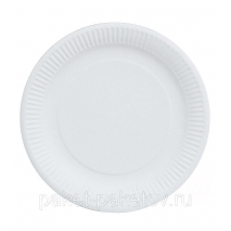Тарелка круглая, картон, белая, d230 мм, 100 шт/уп, НЕПЛАСТИК 