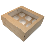Короб для маффинов (для 9-ти шт.), картон, 250 х 250 х 100 мм, НЕПЛАСТИК