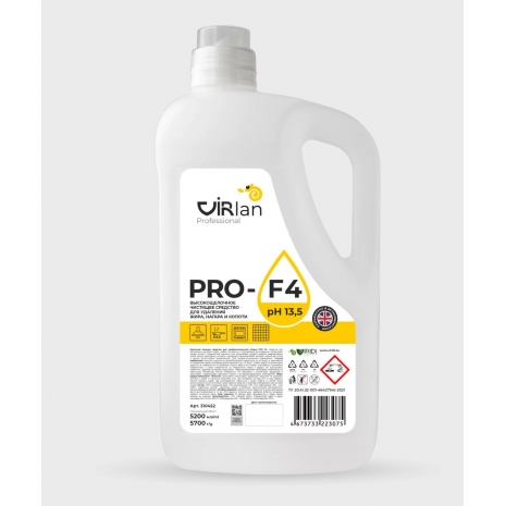 Щелочное моющее средство для профессиональной уборки VIRlan PRO F4 5200мл 